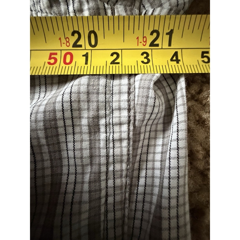Armani Exchange Short Sleeve Button Up Shirt White Gray Check Pocket Medium JBHS - Picture 8 of 10